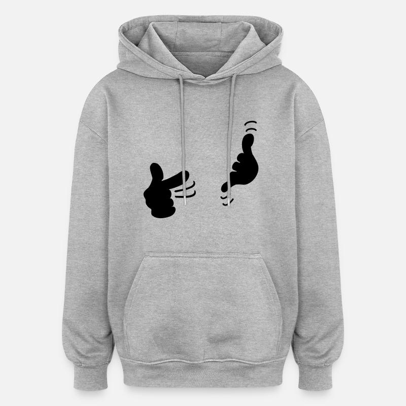 Appelez-moi / call me (1c) - Sweat à capuche oversize unisexe - gris chiné