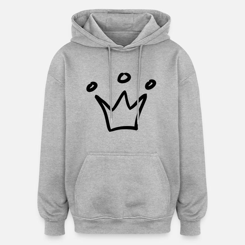 couronne - Sweat à capuche oversize unisexe - gris chiné