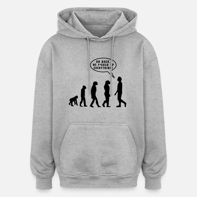 Evolution - Sweat à capuche oversize unisexe - gris chiné