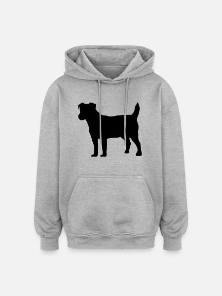 Jack Russell - Oversized Unisex Hoodie - Grau meliert