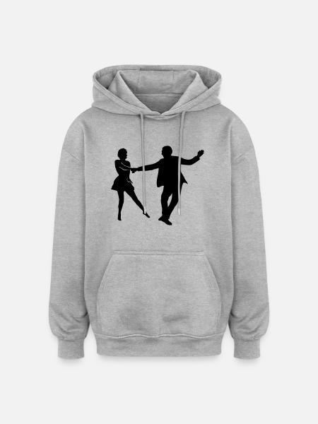 west coast swing dancer - Oversized Unisex Hoodie - Grau meliert