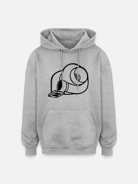 Turbo - Sweat à capuche oversize unisexe - gris chiné