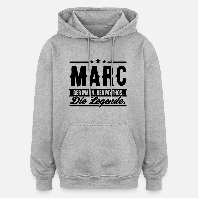 Mann Mythos Legende Marc - Oversized Unisex Hoodie - Grau meliert