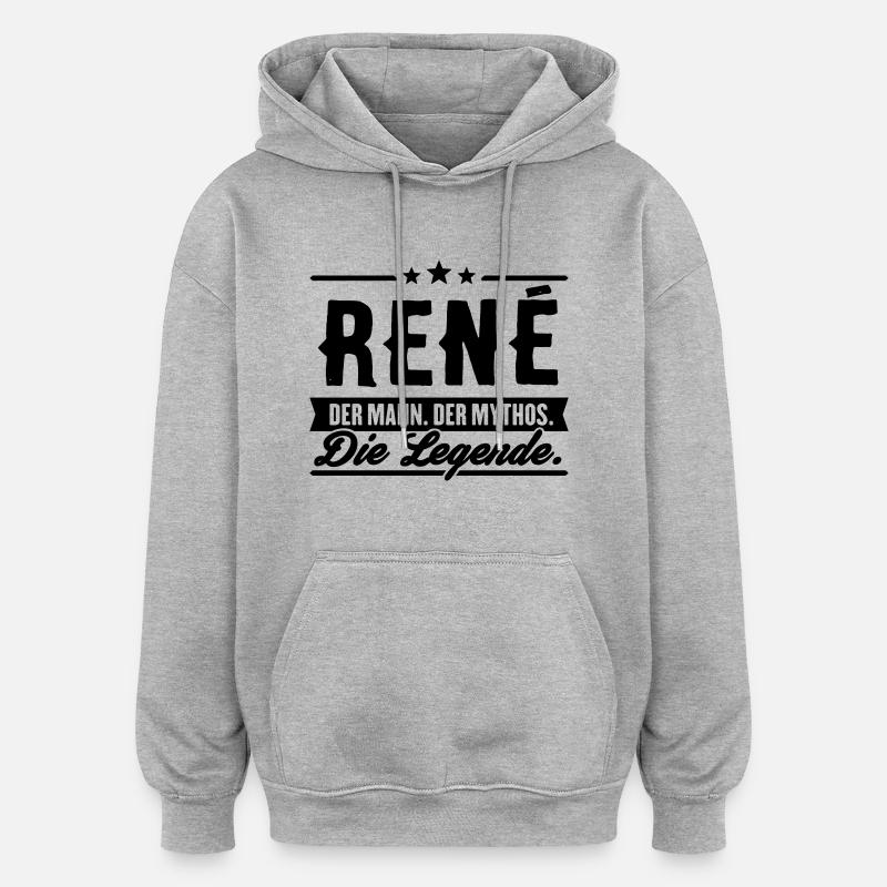 Man Myth Légende René - Sweat à capuche oversize unisexe - gris chiné