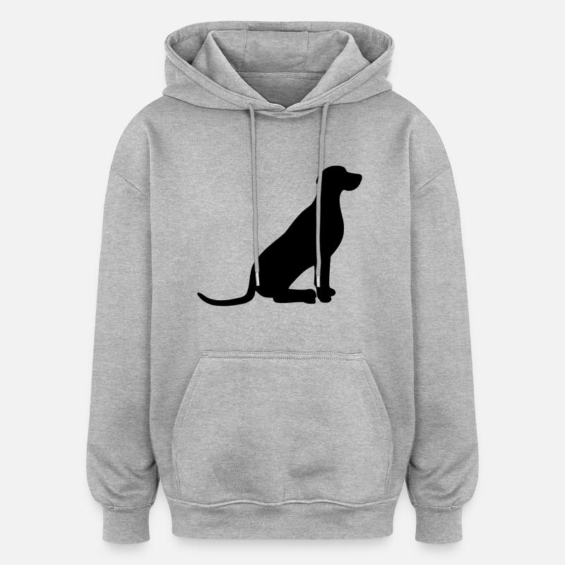 Weimaraner vector - Oversized Unisex Hoodie - heather grey