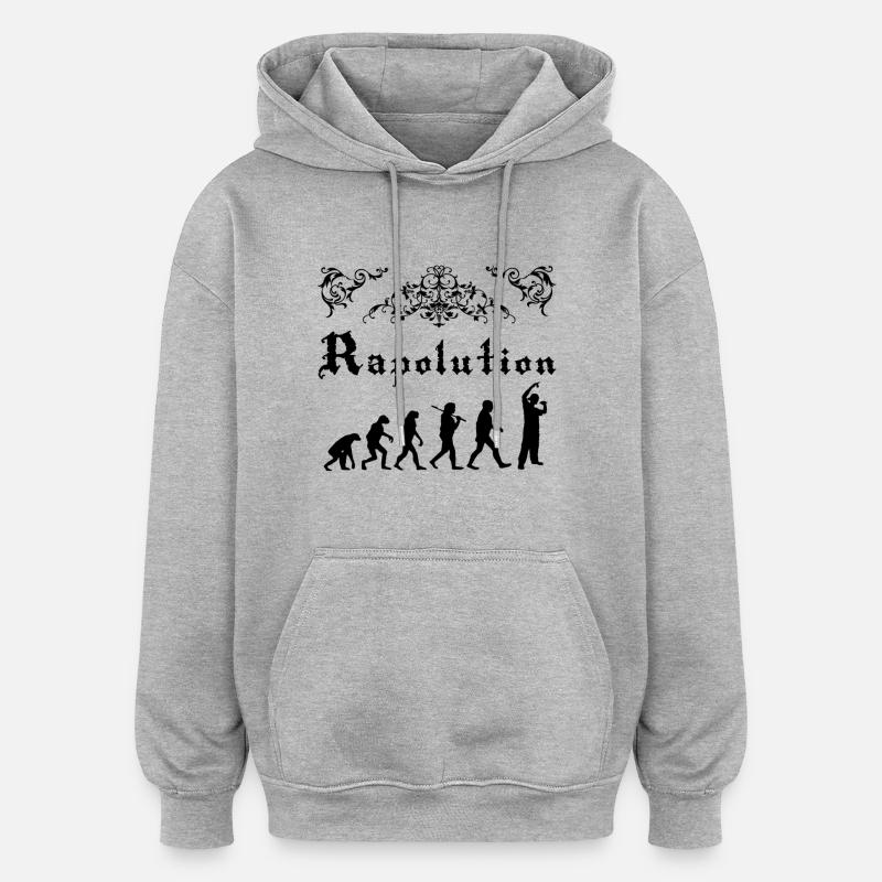 Rap Evolution - Sweat à capuche oversize unisexe - gris chiné