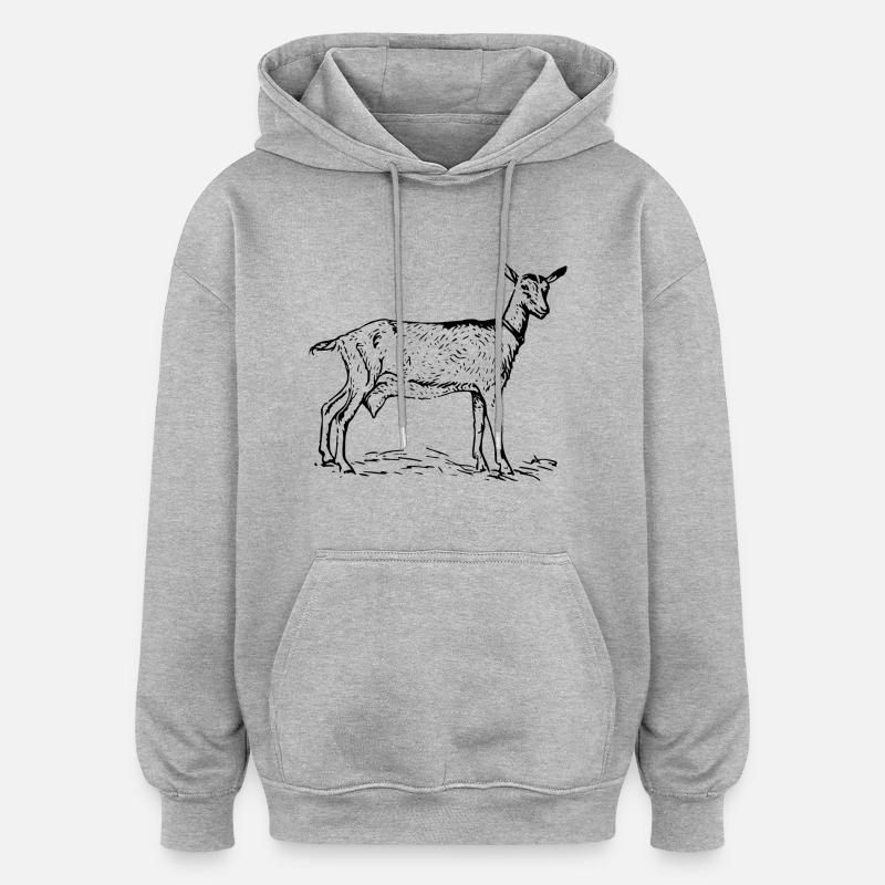 goat32 - Sweat à capuche oversize unisexe - gris chiné