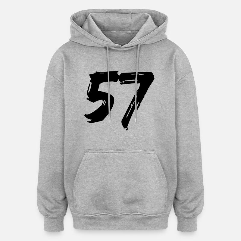 Brushed 57 - Oversized Unisex Hoodie - Grau meliert