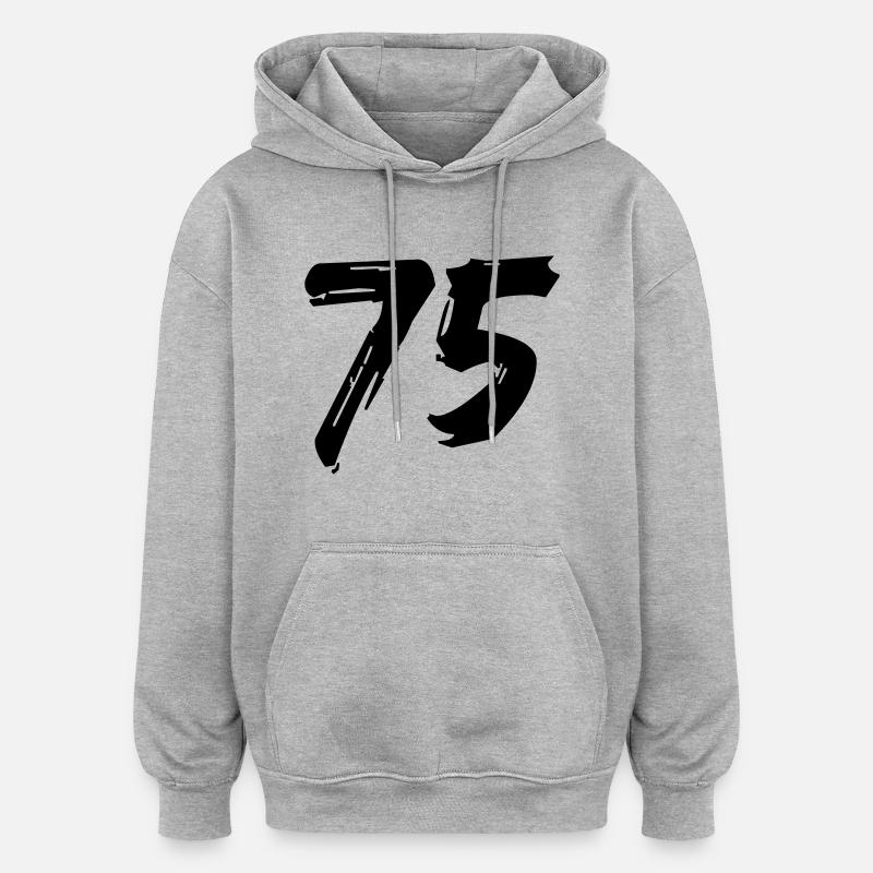 Brushed 75 - Oversized Unisex Hoodie - Grau meliert