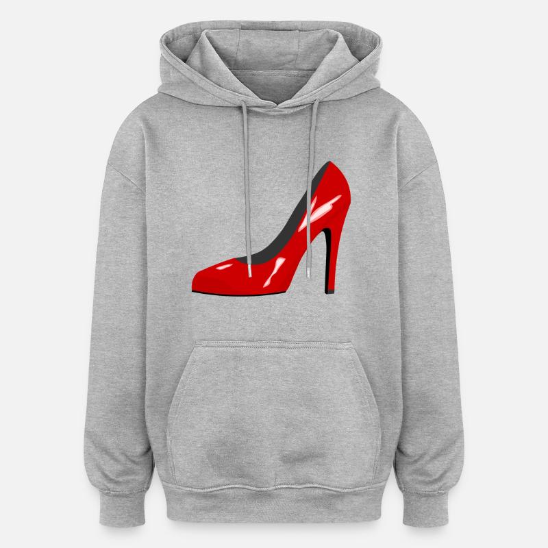 chaussures à talon - Sweat à capuche oversize unisexe - gris chiné