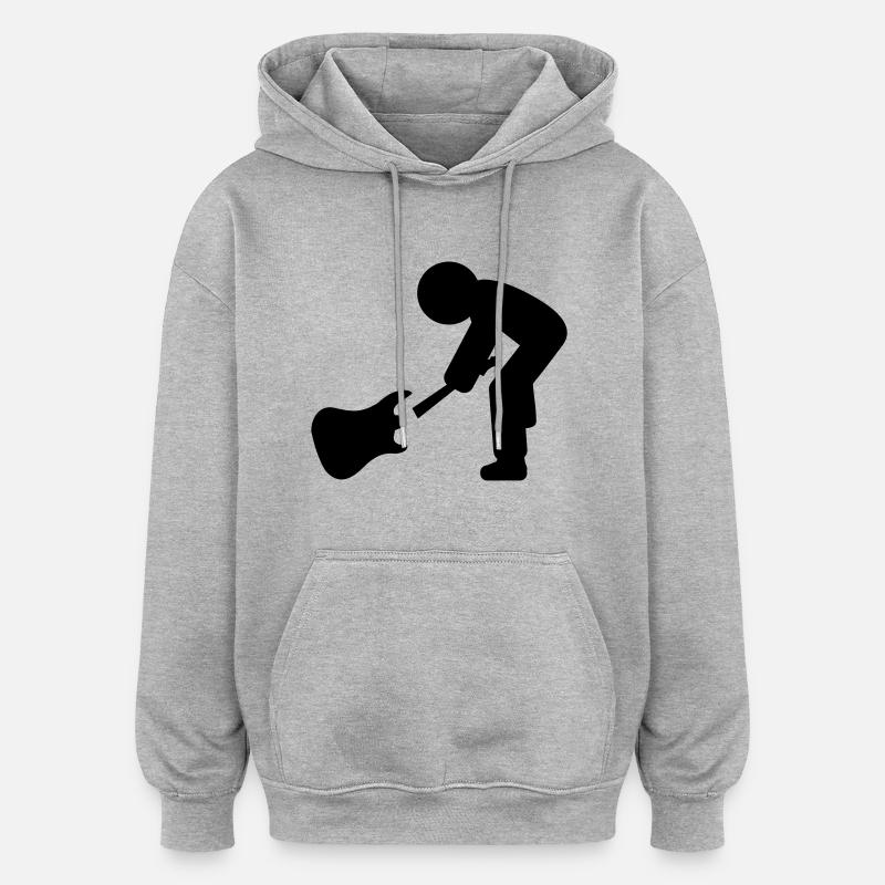 rocker - Sweat à capuche oversize unisexe - gris chiné