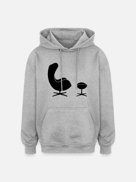Ægget af Arne Jacobsen - Oversize unisex hoodie - grå meleret