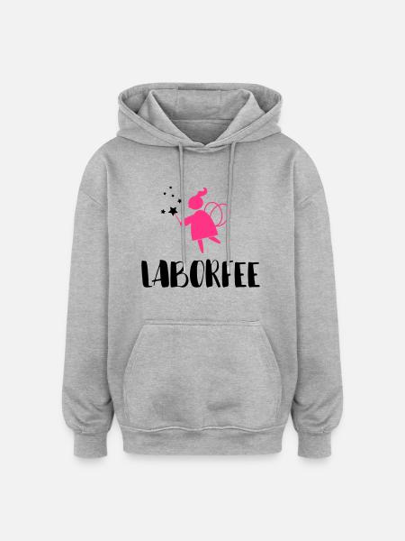 Laborfee - Oversized Unisex Hoodie - Grau meliert
