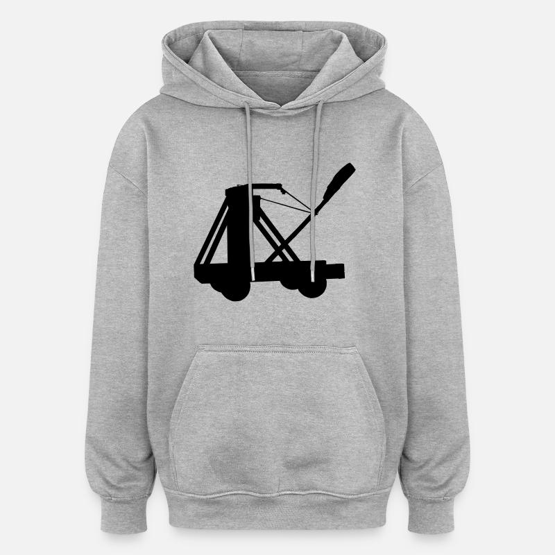 Catapulte - Sweat à capuche oversize unisexe - gris chiné