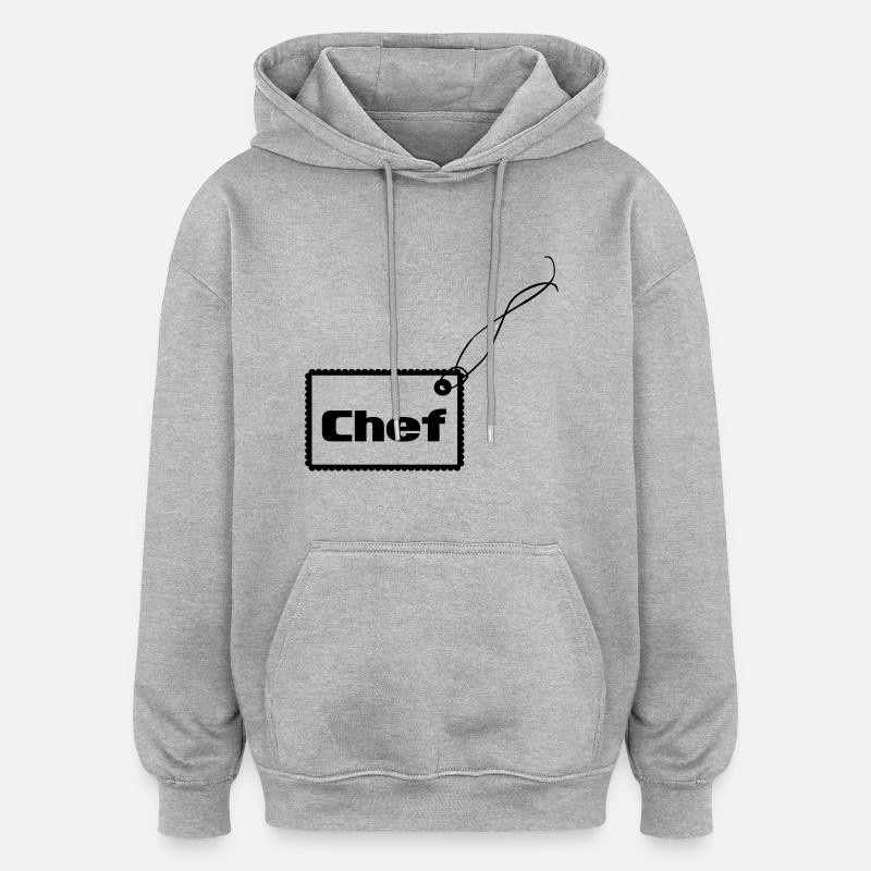 Adeptes chef - Sweat à capuche oversize unisexe - gris chiné
