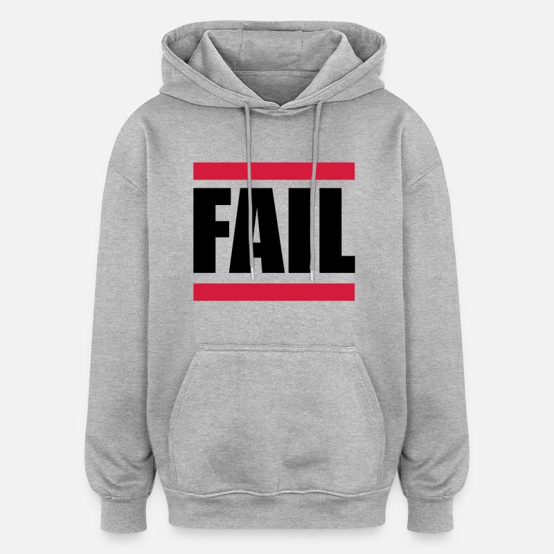 Fail - Sweat à capuche oversize unisexe - gris chiné