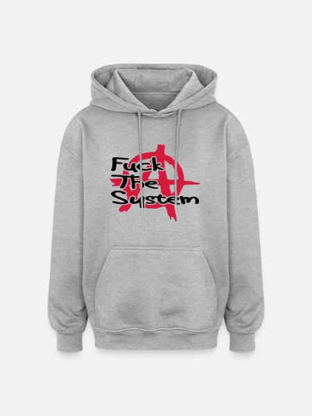 Anarchy__V008 - Sweat à capuche oversize unisexe - gris chiné