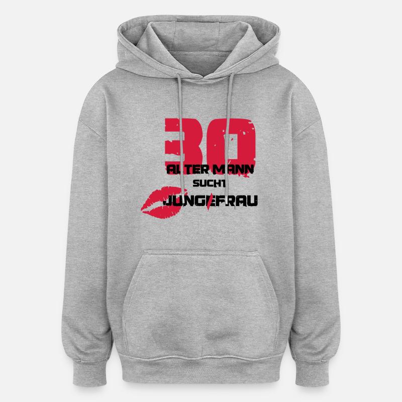 30 et balayage - Sweat à capuche oversize unisexe - gris chiné