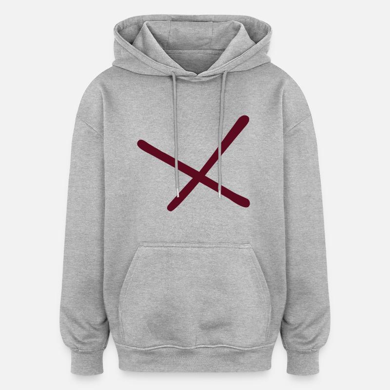 ski x - Sweat à capuche oversize unisexe - gris chiné
