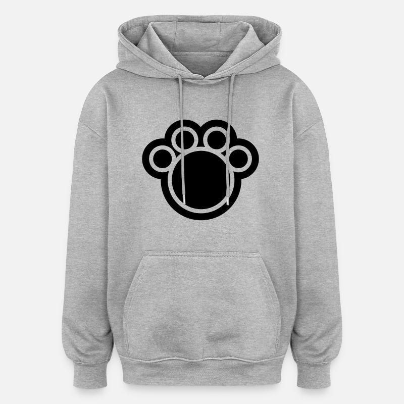pfote_cute__f1 - Sweat à capuche oversize unisexe - gris chiné
