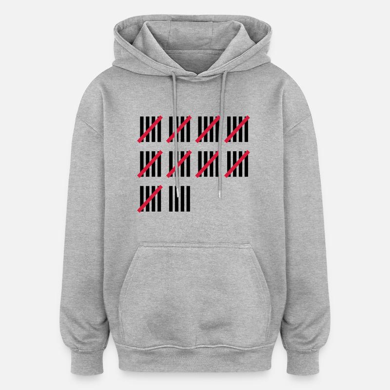 49e Anniversaire - Sweat à capuche oversize unisexe - gris chiné