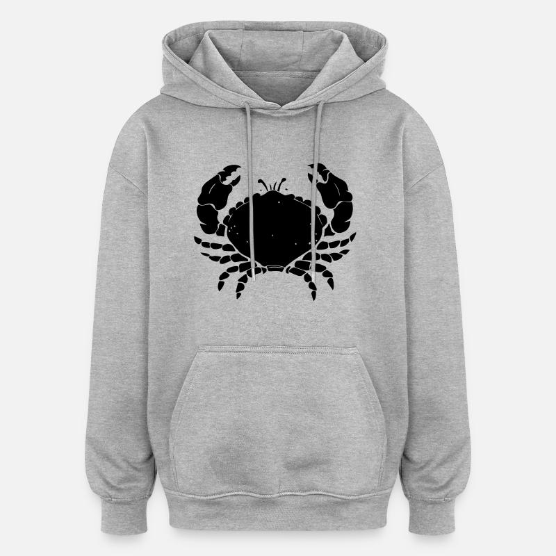 crab - Sweat à capuche oversize unisexe - gris chiné