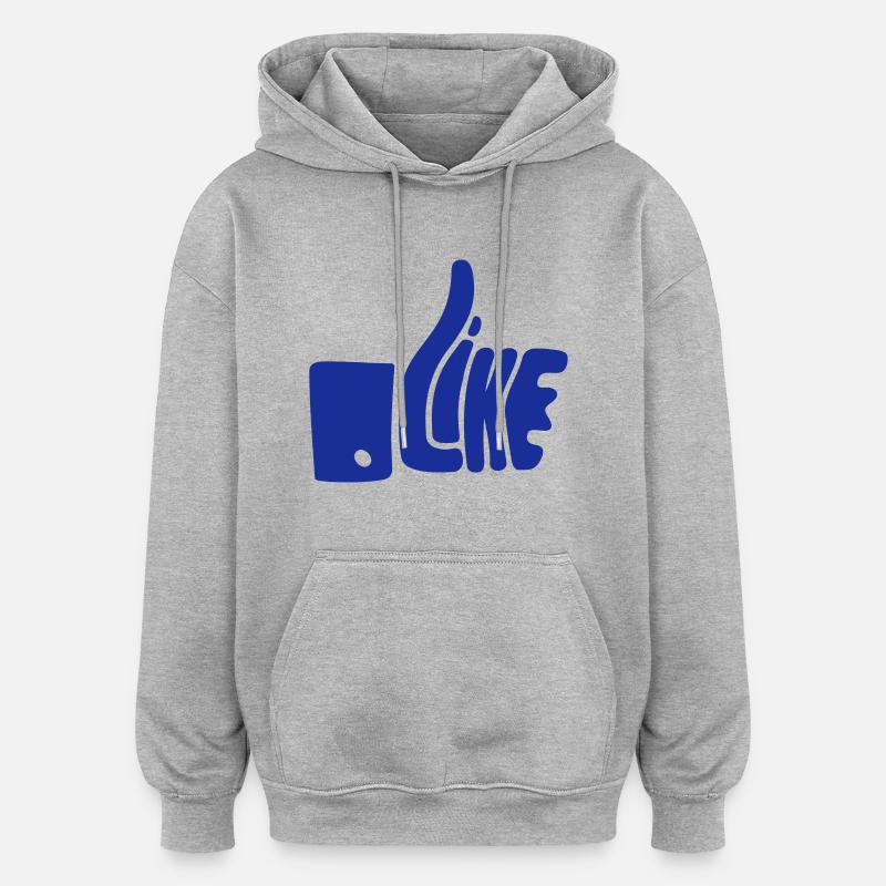 Like - Sweat à capuche oversize unisexe - gris chiné