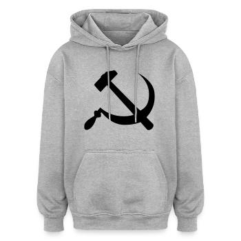 communism - Oversized Unisex Hoodie - heather grey - Front - Noah (186cm)