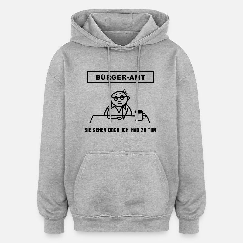 Citizen Office - je fais - Sweat à capuche oversize unisexe - gris chiné