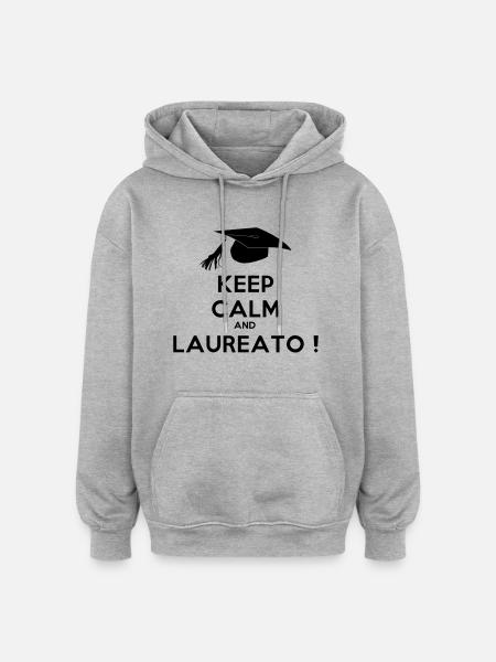 keep_calm_and_laureato - Sweat à capuche oversize unisexe - gris chiné
