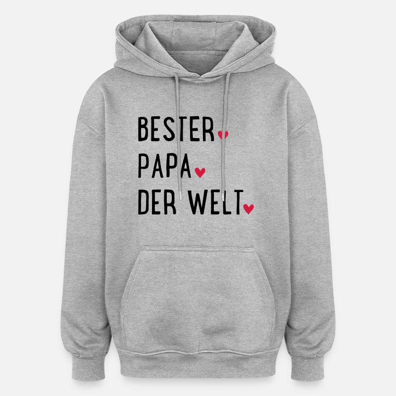 Bester Papa der Welt - Oversized Unisex Hoodie - Grau meliert