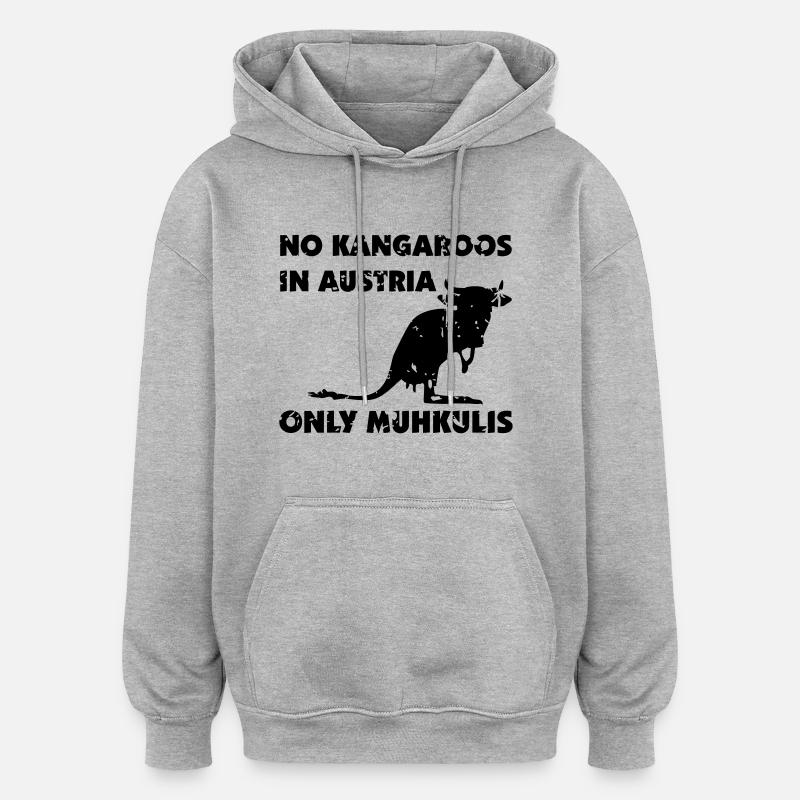 Kangaroo - Sweat à capuche oversize unisexe - gris chiné