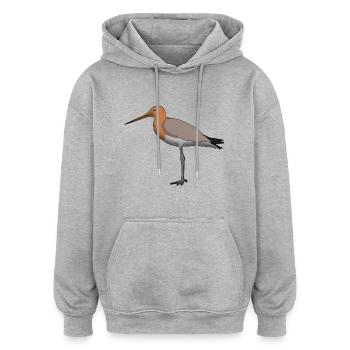 Uferschnepfe - Oversized Unisex Hoodie - Grau meliert - Vorne - Noah (186cm)