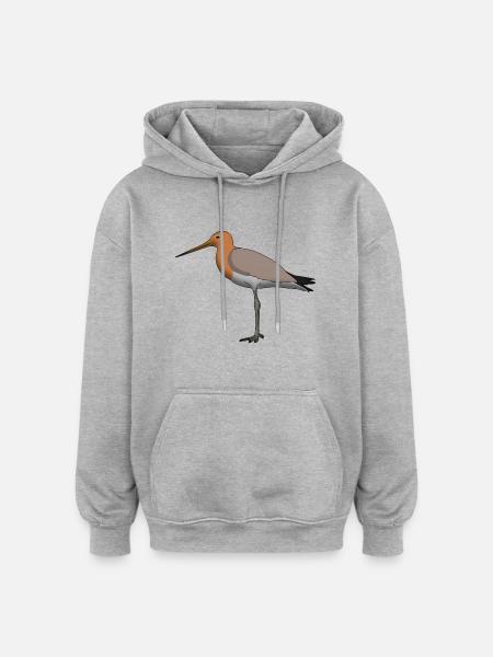 Uferschnepfe - Oversized Unisex Hoodie - Grau meliert