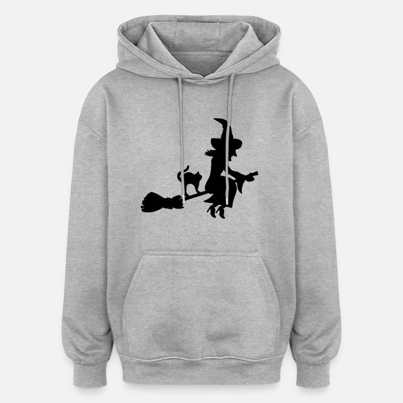 Sorcière - Sweat à capuche oversize unisexe - gris chiné