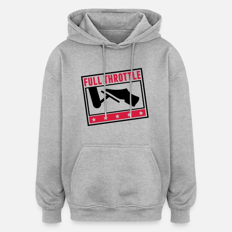 full_throttle_pi2 - Sweat à capuche oversize unisexe - gris chiné