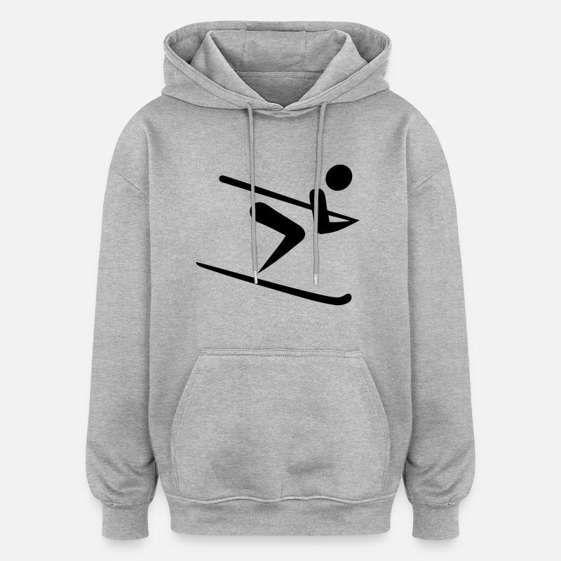 Ski - Sweat à capuche oversize unisexe - gris chiné