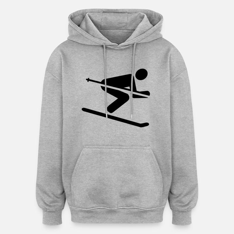 Ski - Sweat à capuche oversize unisexe - gris chiné