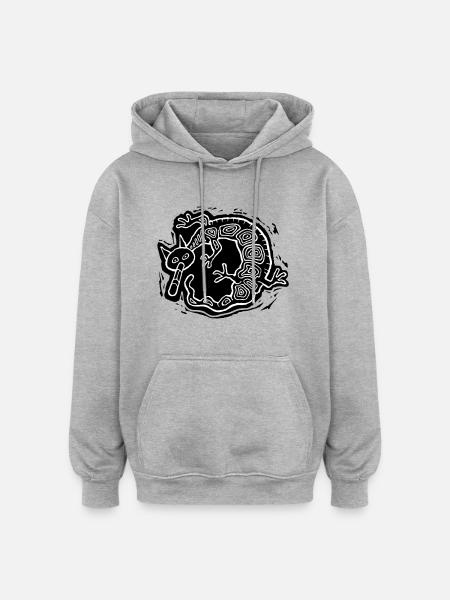 Chimerion blanc - Sweat à capuche oversize unisexe - gris chiné