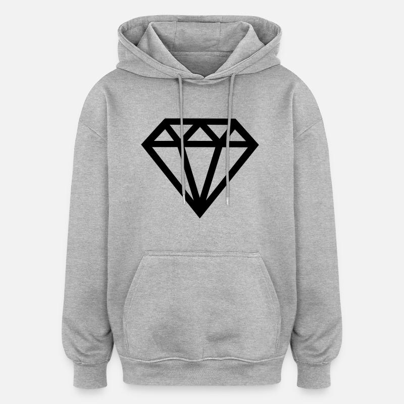 Diamant - Sweat à capuche oversize unisexe - gris chiné