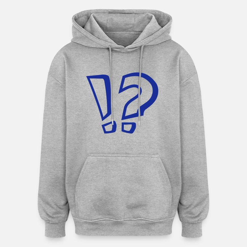 Point d'interrogation - Sweat à capuche oversize unisexe - gris chiné