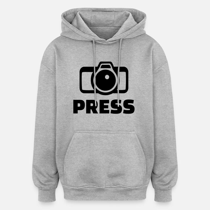 Press - Sweat à capuche oversize unisexe - gris chiné