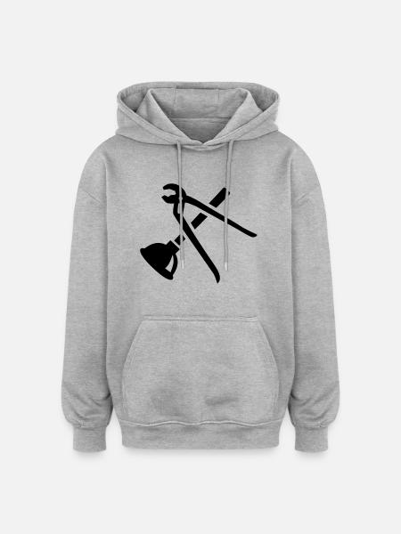 Klempner - Oversized Unisex Hoodie - Grau meliert