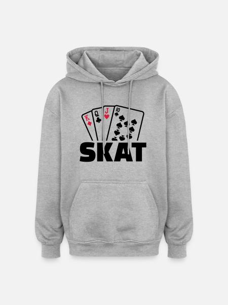 Skat - Oversized Unisex Hoodie - Grau meliert