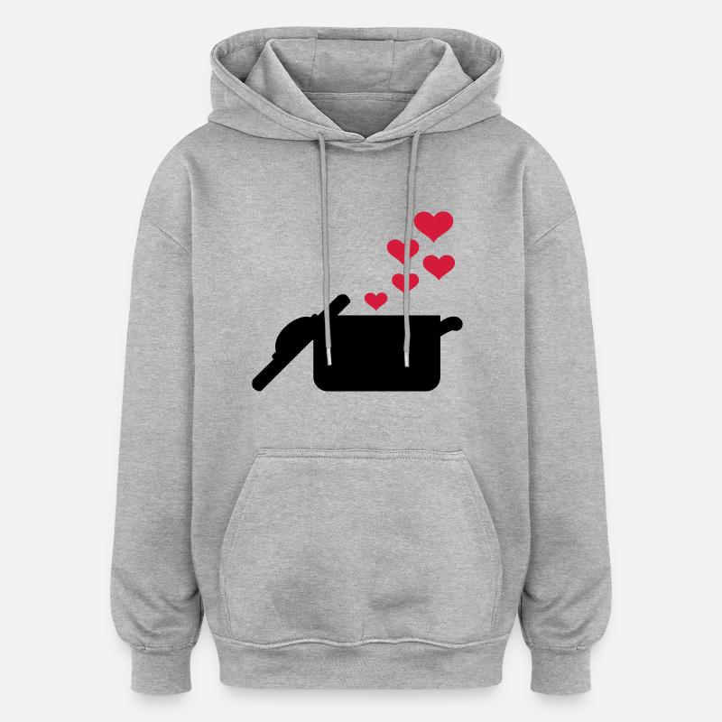 Cuisiner - Sweat à capuche oversize unisexe - gris chiné