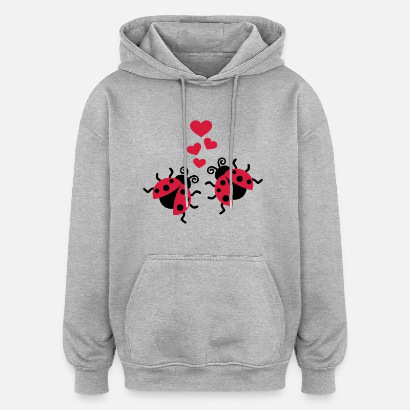 Coccinelle - Sweat à capuche oversize unisexe - gris chiné