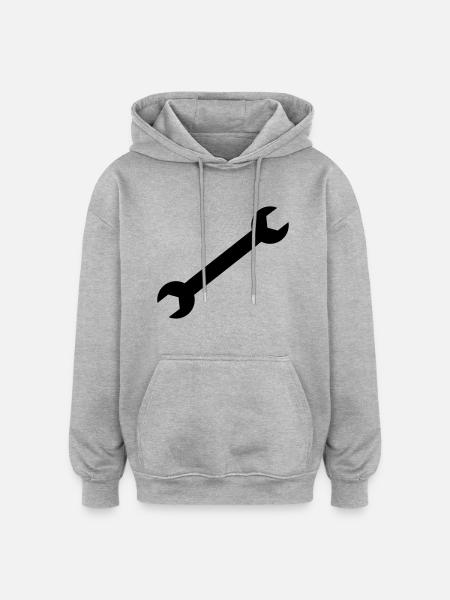 Clé - Sweat à capuche oversize unisexe - gris chiné