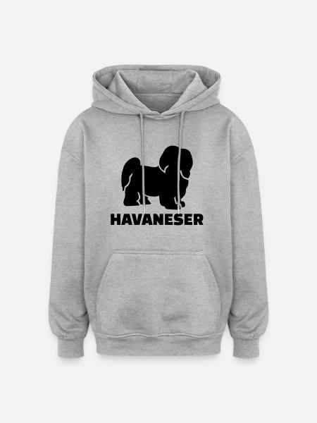 Havaneser - Oversized Unisex Hoodie - Grau meliert