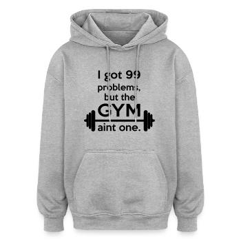 Gym - Oversized Unisex Hoodie - Grau meliert - Vorne - Noah (186cm)