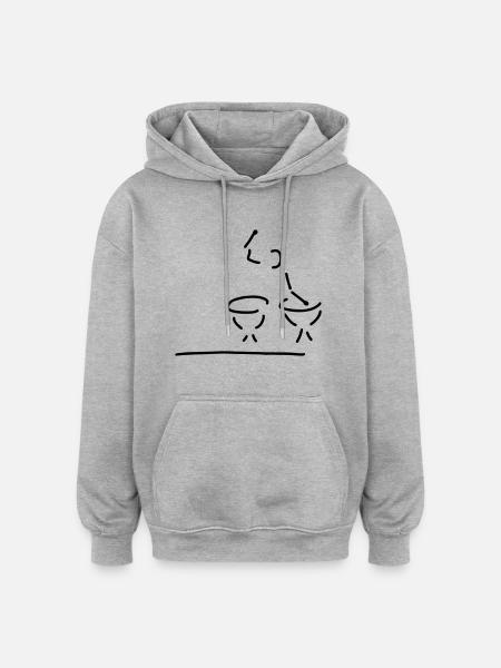 paukenspieler - Oversized Unisex Hoodie - Grau meliert